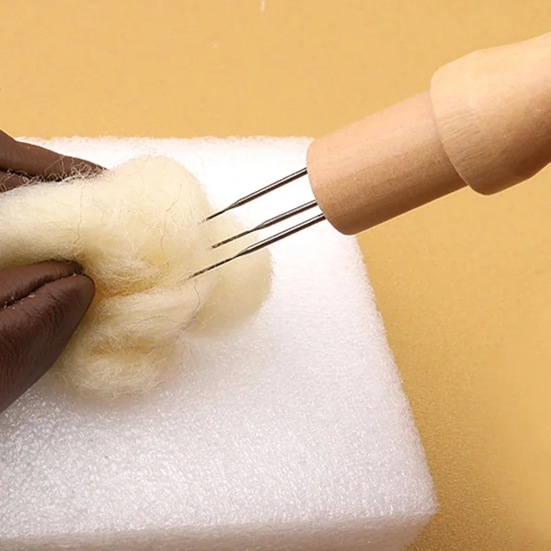 Multicolor Wool Felting Kit With Felting Needles And Finger-cot For Doll Making DIY Handmade Craft Accessories Tool Set