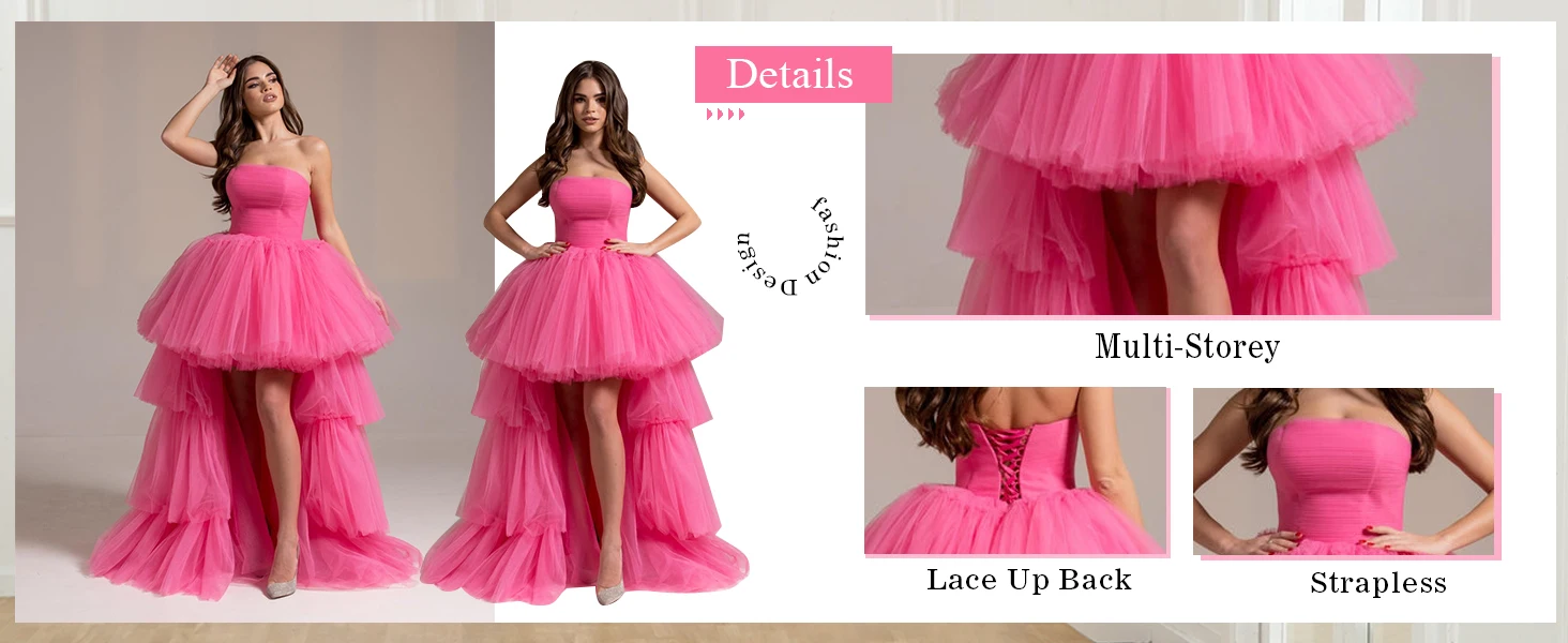 V-Ausschnitt Ballkleider Glitzer Eingebauter BH Stufen High-Low Sexy Cocktail