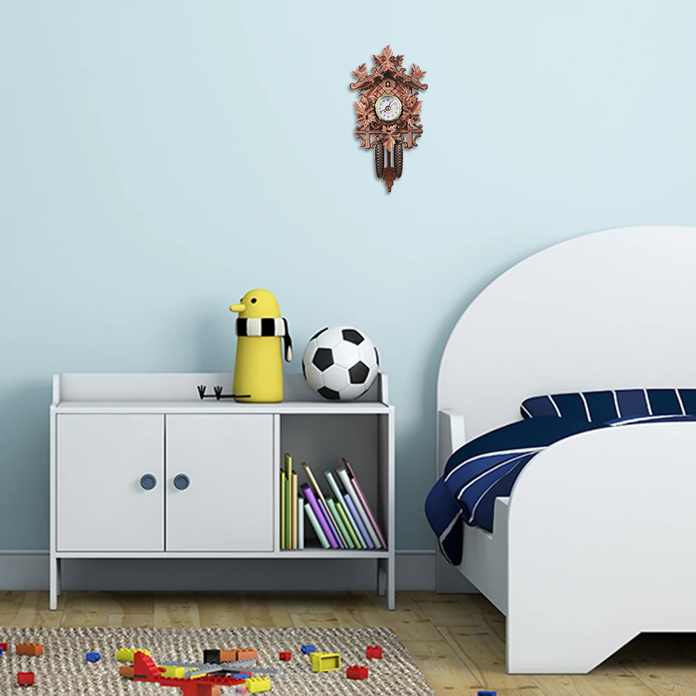 Cuckoo Wall Clock Bird Wood Hanging Decorations for Home Cafe Restaurant Art Vintage Chic Swing Living Room Style 3