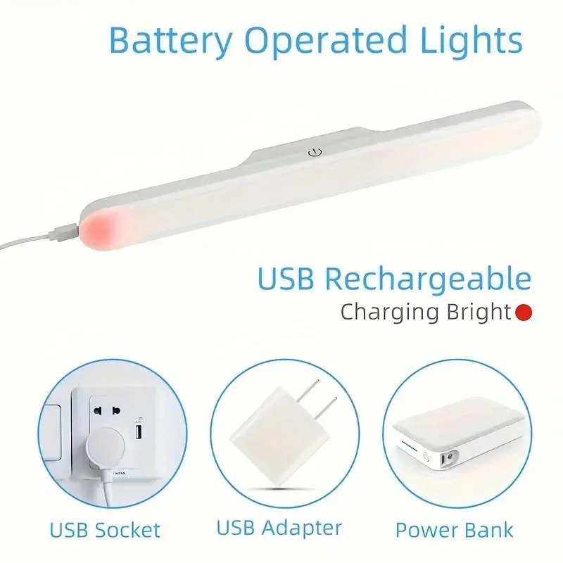 Mirror lights Touch table lamp Makeup mirror lights Vanity light Makeup lamp LED Makeup Mirror Light 30CM 5V USB Vanity Lamp Eye Protection Rechargeable Hanging Magnetic Desk Lamp Touch Switch Book Lights