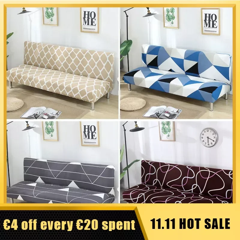 ArmlessSofaCoverStretchDiamondPrintingSofaBedCoverSofaSpandex