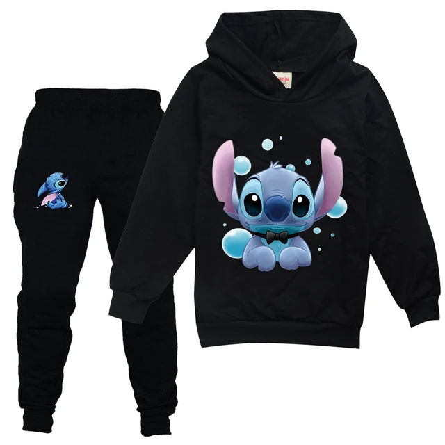 Tenues de dessin animé Disney Stitch pour garçons et filles, sweat