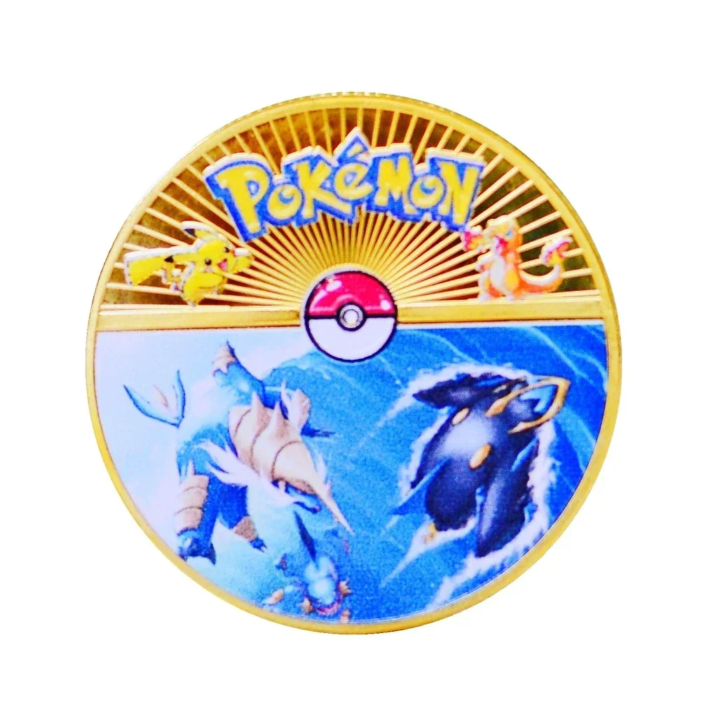 thumbnail image 1 of Coine Metal Pokémon Coins Anime Commemorative Silver Coin Mewtwo Vmax Pikachu Charizard Gold Cards Games Kids Toys Gift, 1 of 5