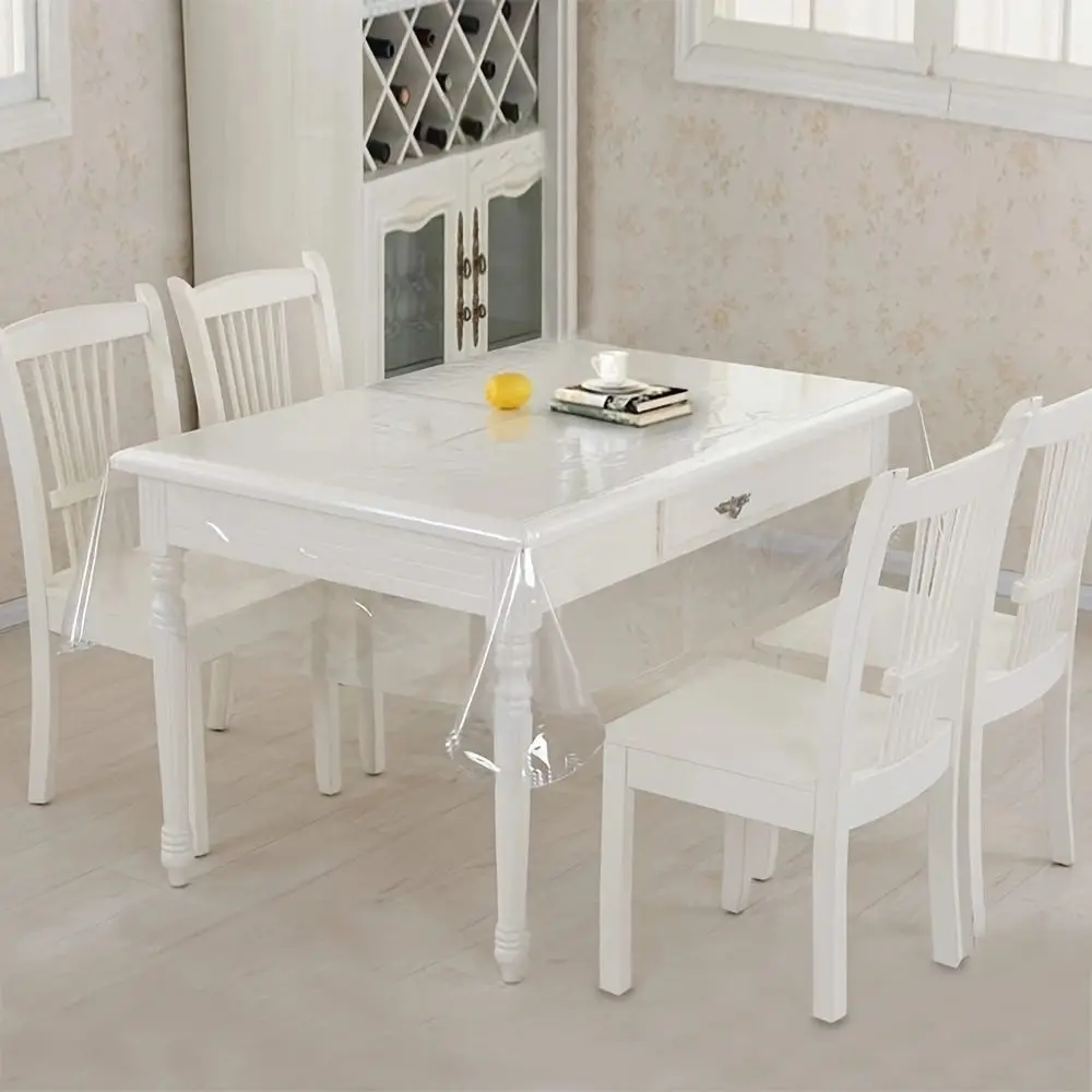 PVC transparent tablecloth with a thickness of 0.25mm, heat-resistant, waterproof, and oil resistant dining table mat, 1pc