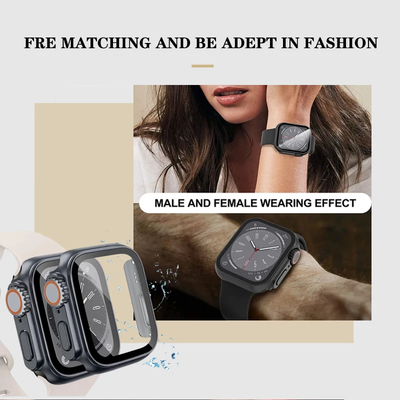 Premium Apple Watch Glass Screen Protector and Case Bumper Cover