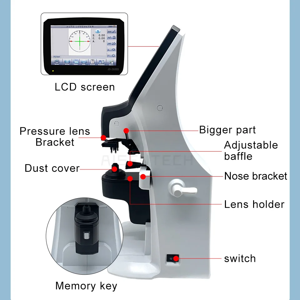 Glasses processing equipment new edge 2600D focus meter checked mirror mirror test lens degree number scattered