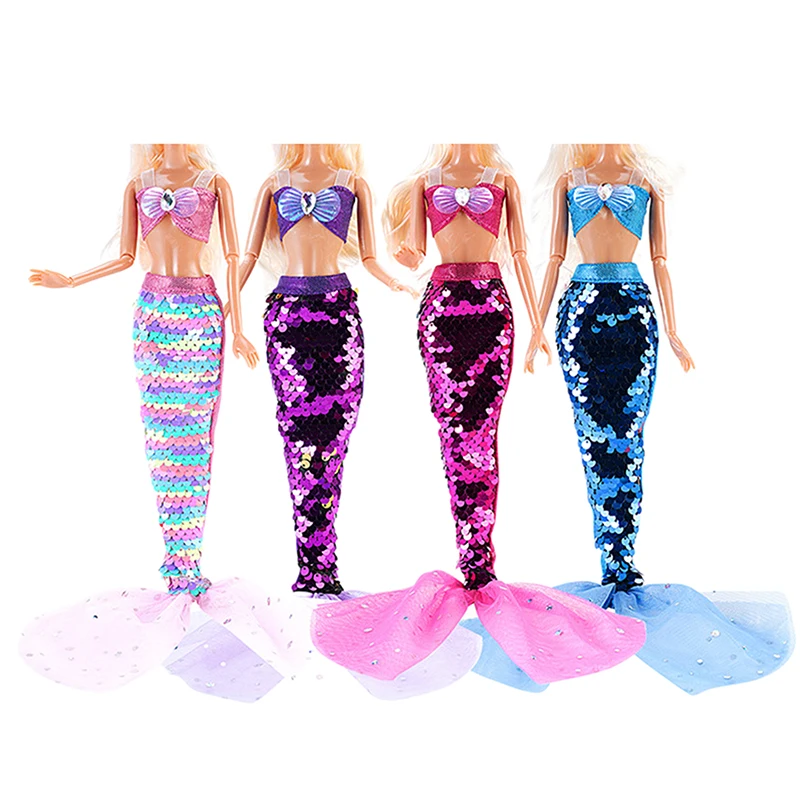 ForBarbiesClothesShinyBeautyFishTailDressMermaidCostumefor