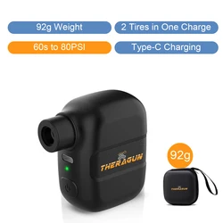 Compact Rechargeable Electric Bicycle Pump with 100PSI Capacity and Type - C Charging (Black)