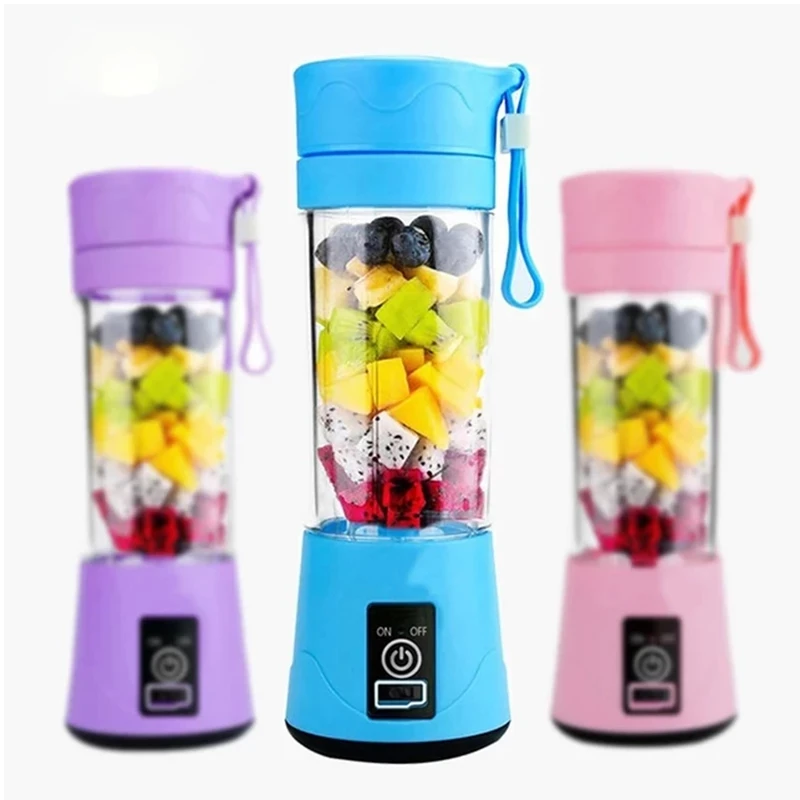 Mini Portable Blender 6 Cutter Head Smoothie Mixer Electric Juicer Machine Multifunctional Food Processor Kitchen Lemon Squeezer fennec crinkle halfmoon mini wallet lemon