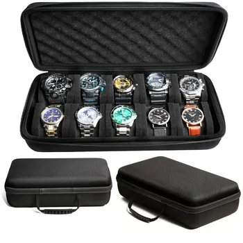 Boîte de rangement de montre à 10 fentes, étui de voyage à fermeture éclair, organisateur de montre Portable, support d'affichage pour montres-bracelets et montres intelligentes 1