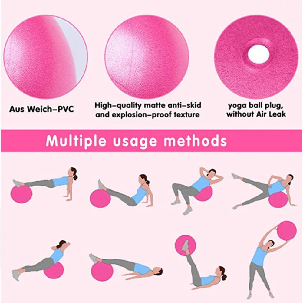 26cm Pilates joga piłka Fitness równowaga i stabilność Mini przeciwwybuchowy PVC do ćwiczeń w pozycji piłka gimnastyczna piłki treningowe