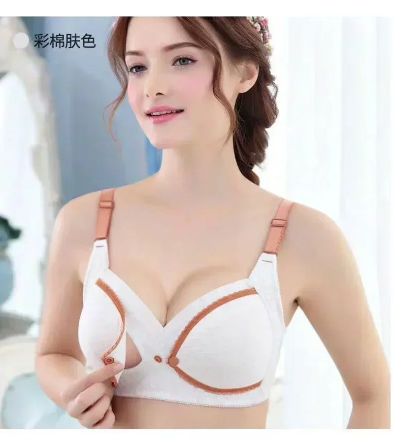 EuerDoDo Nursing Bra Pregnancy Clothes for Pregnant Women Breast Feeding  Bra Cotton Maternity Bra  with Open Breast 6