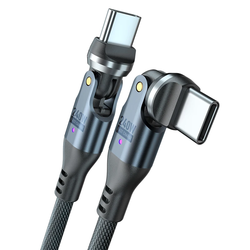 Ultimate 540° Rotating USB-C Charging Cable - 240W Fast Charge Braided Cord