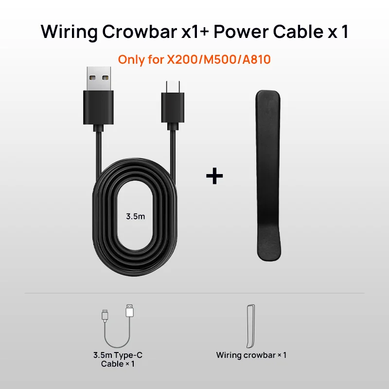 70mai Type-C Charging Cable for 70mai A810 X200 M500 & Micro USB Cable for 70mai 4K A800S 70mai A500S 1S M300 A200 M200 S500 — view 2