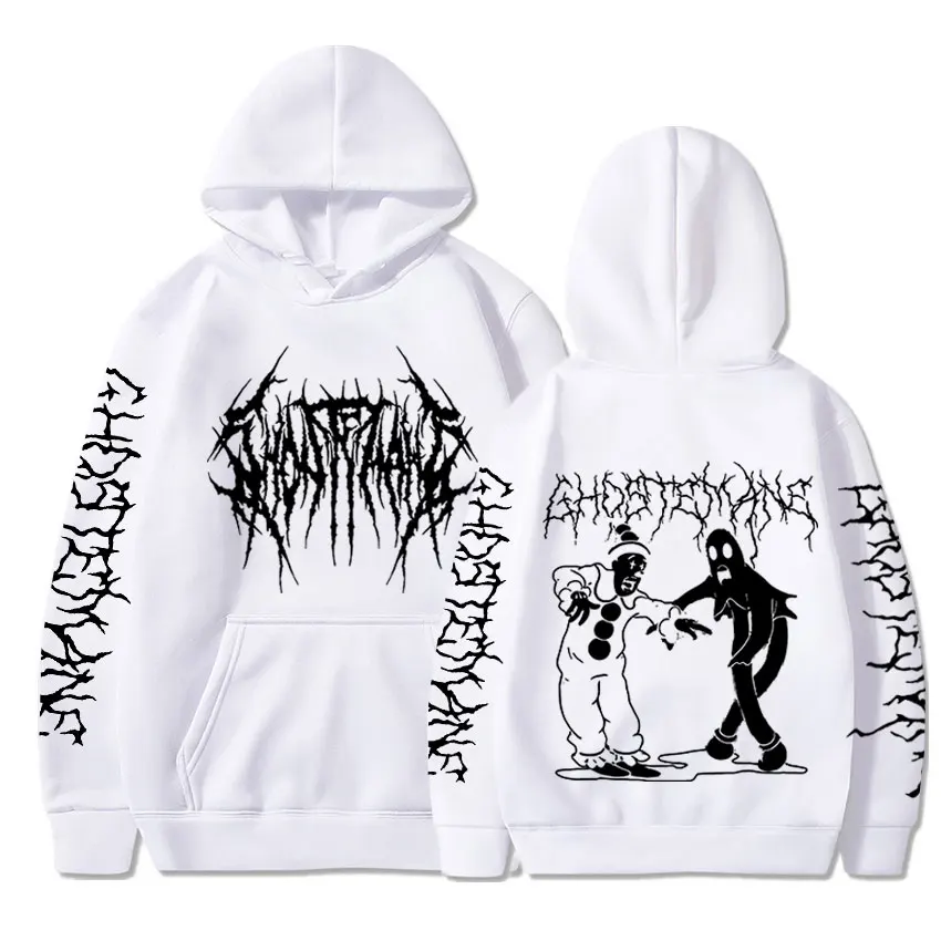 thumbnail image 1 of Ghostemane-Sudadera con capucha y estampado de doble cara para hombre, ropa de calle masculina de estilo Hip Hop, de Metal y Rock, de gran tamaño, estilo gótico, 1 of 4