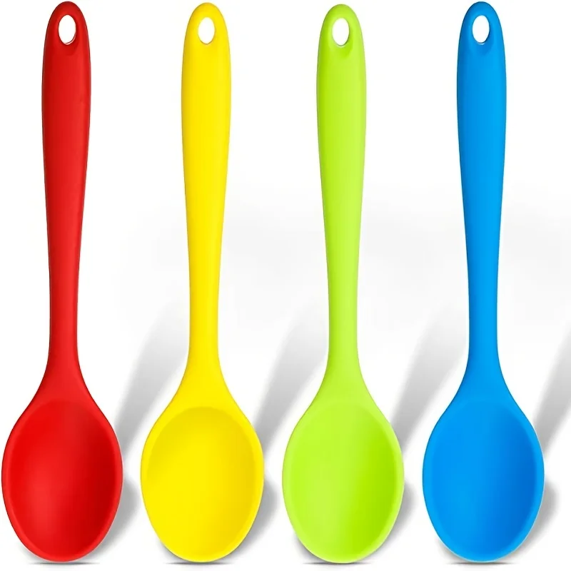 Stainless Steel Spoon Cutlery Set 4pcs silicone spoon cutlery Non-stick Kitchen Cooking Baking