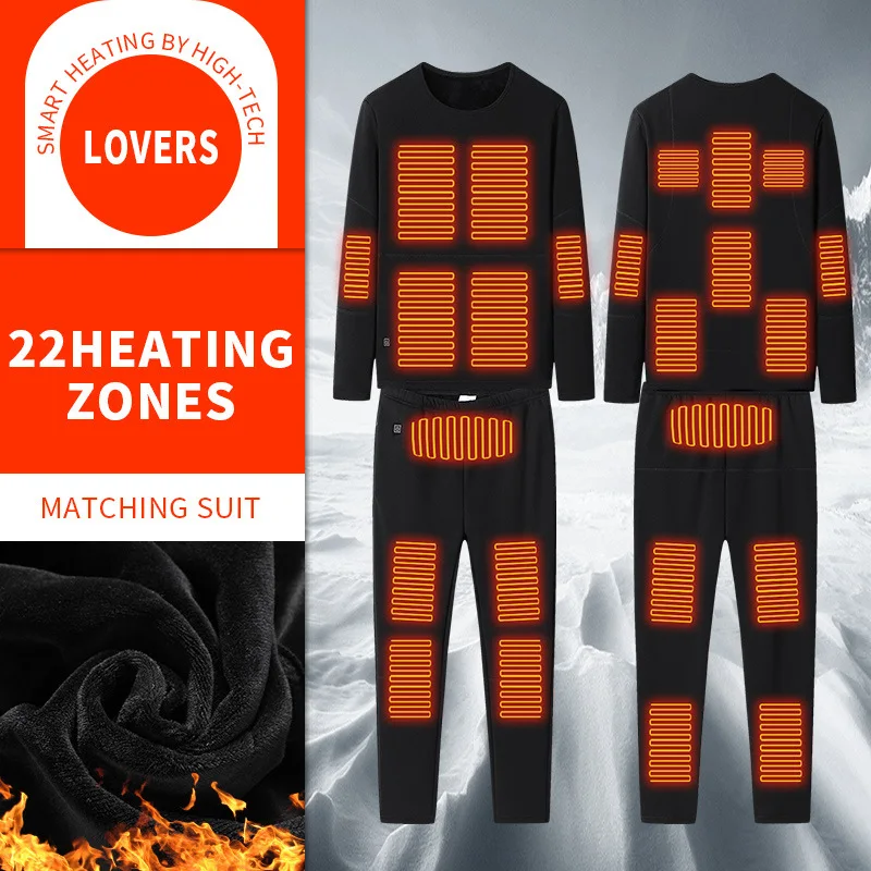 NewZone22HeatedWinterManHeatedSuitUnderwearMotorcycleUSB