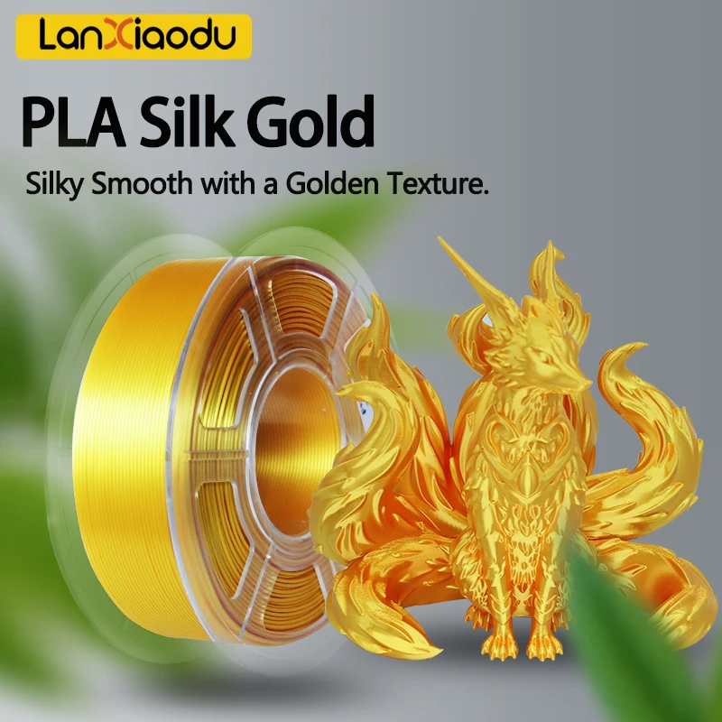 Lanxiaodu Silk Pla Filament 1.75Mm 1Kg Filamento Per Stampante 3D Filamento Di Seta Shine 3D Pen Materiale Di Stampa Shiny Gold Multipack