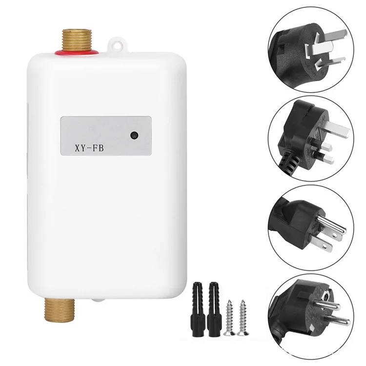 Tankless Water Heater,3000W Portable Mini Instant Electric Hot Water Heater System for Household Indoor Bathroom Kitchen Washing цена и фото