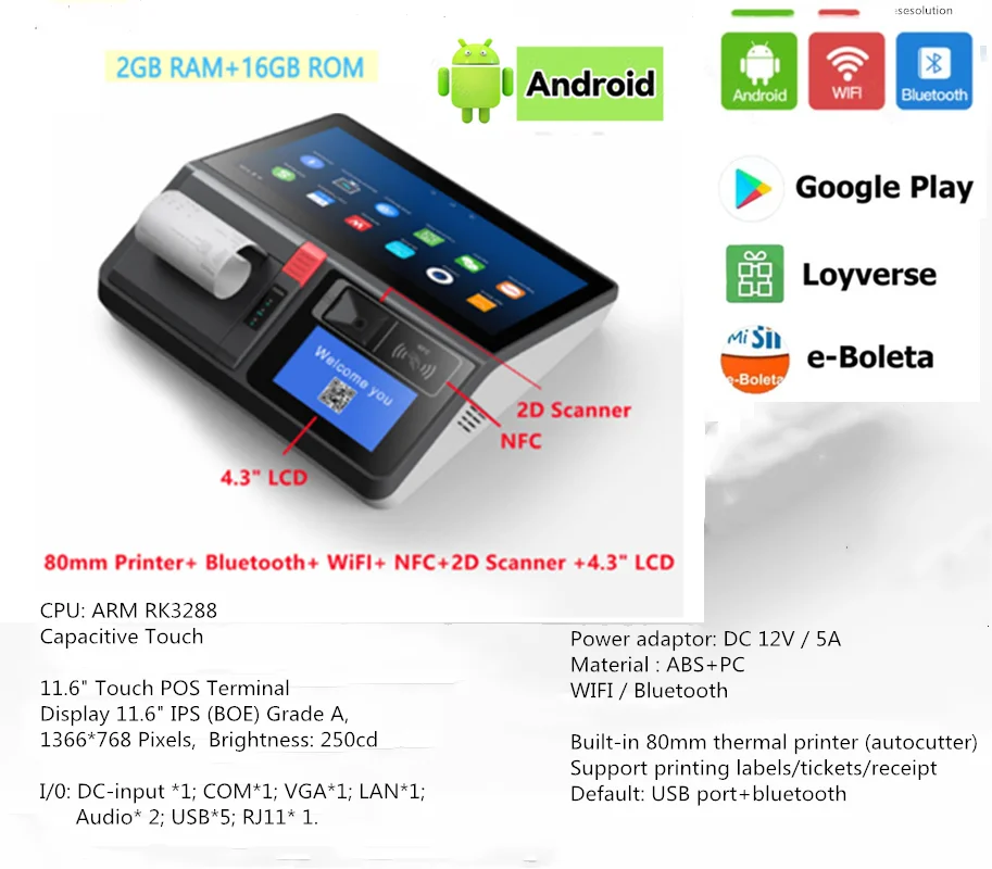 キャッシャー　アンドロイド　タッチスクリーン POSレジ　レシートプリンター付 キャッシャー アンドロイド タッチスクリーン POSレジ レシート