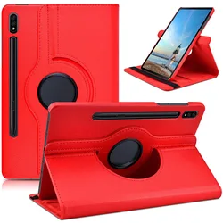 Premium 360° Rotating PU Leather Stand Case Cover for Tablet - Enhanced Protection and Versatility (Red)