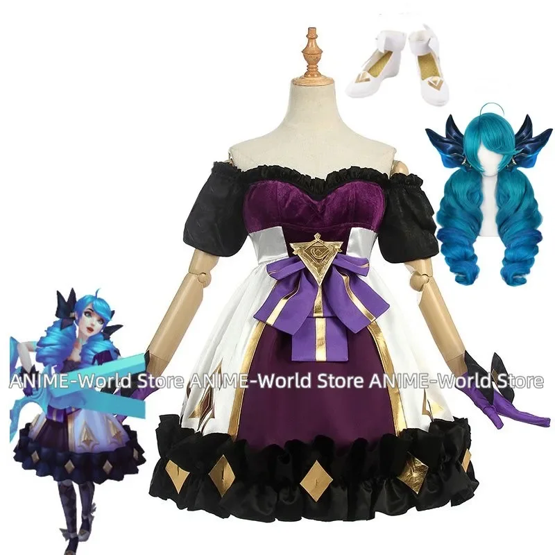 

Костюм для косплея Gwen, костюм для косплея игры Gwen, сексуальный женский костюм, искусственное платье, полный комплект париков