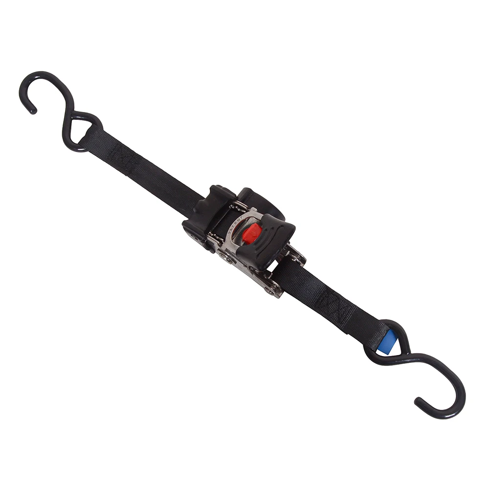 MOTO4U Retractable stainless steel Heavy-Duty Ratchet Tie-Downs tie down belts S-Hooks Auto Self Ratcheting Strap 1PC For Motorcycle ATVs