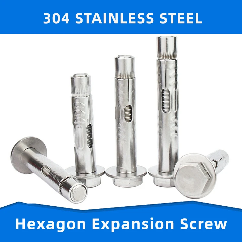 

304 Stainless Steel Outer Hexagon Lengthen Internal Expansive Pipe Bolts Extension Link Rod Wall Fastener Nail M6 8 10 12