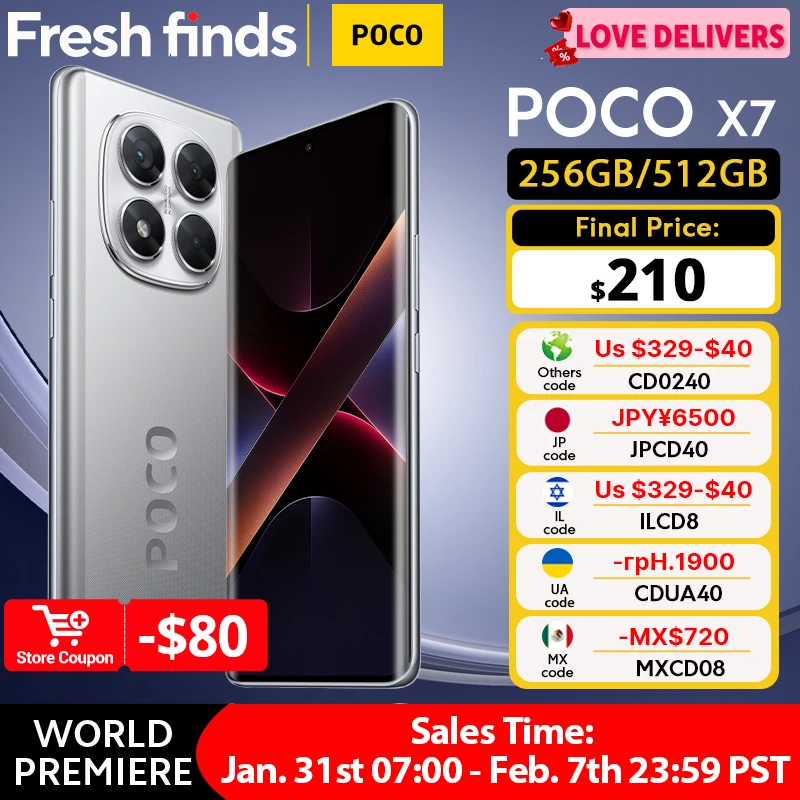 POCO X7 5G グローバルバージョンスマートフォン 256GB 512GB 寸法