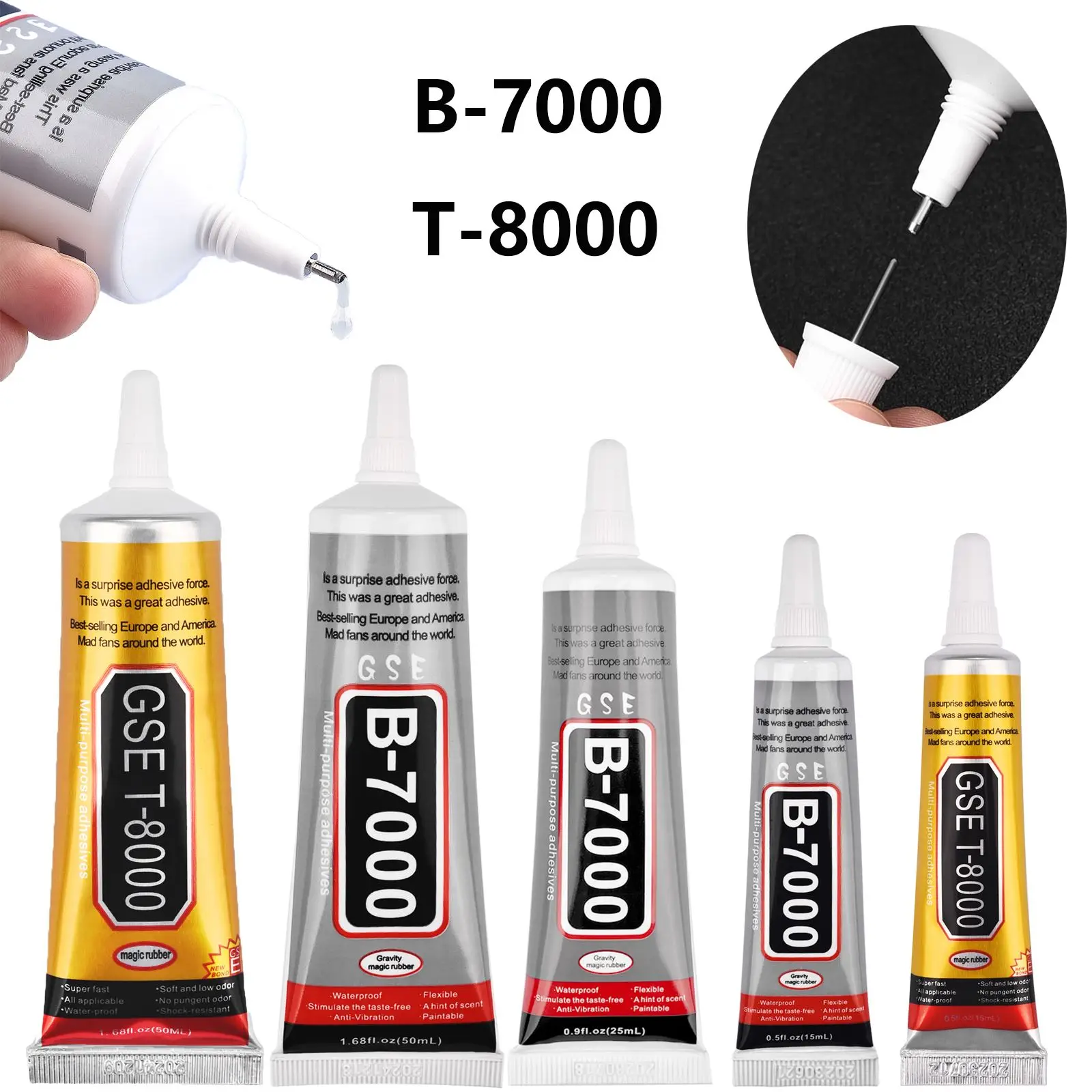 Liquid glue B7000 T8000 Multi-Purpose Liquid Glue Transparent Strong Universal High Viscosity Glue With Applicator Tip For DIY Crafts Repair