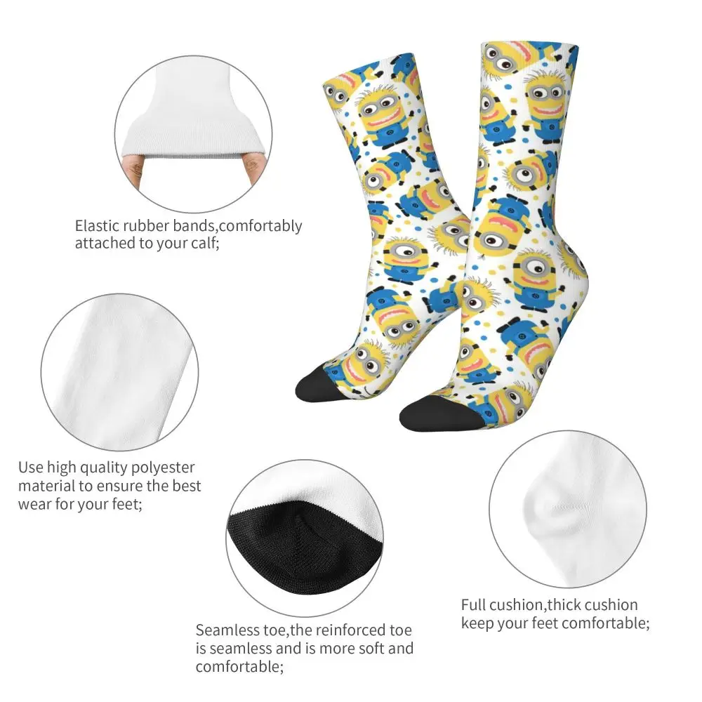 Custom Cool Print M- Minions Cartoon Socks for Women Men Stretchy Summer Autumn Winter M- Minions Bananas Crew Socks 226 Scc158e5e65c44d52b868a4bf17adcf15R