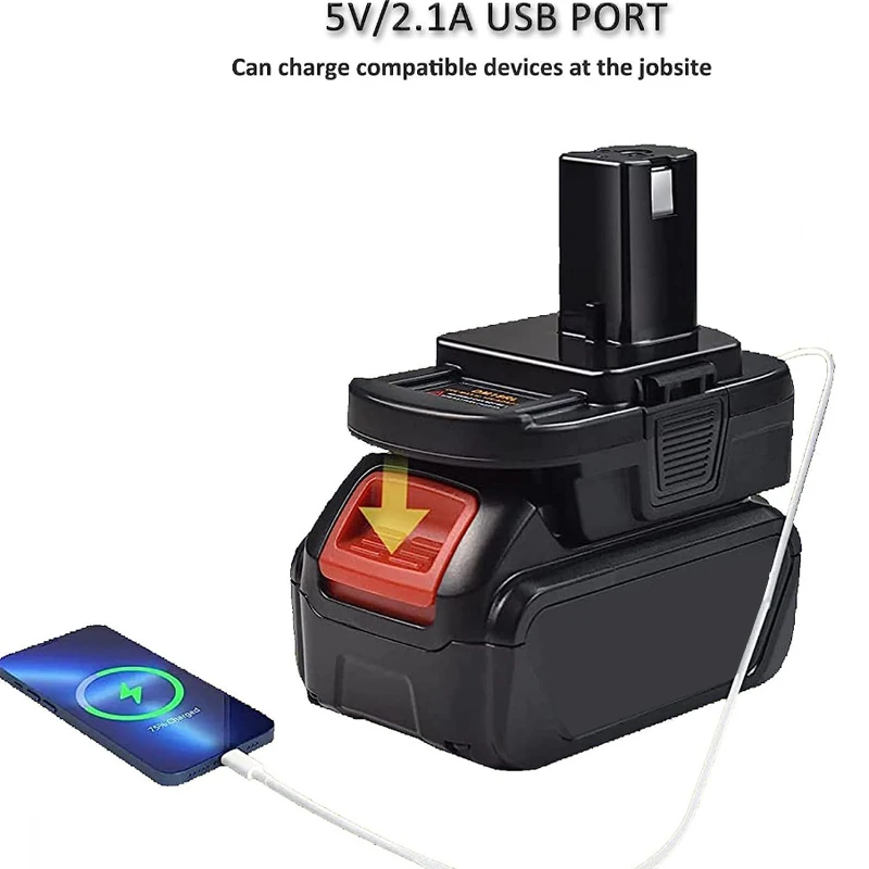 DM18RL Battery Converter Adapter for Dewalt/Milwaukee 20V Li-Ion Convertor for RYOBI 18V Lithium&Ni-NH&Ni-CD Battery