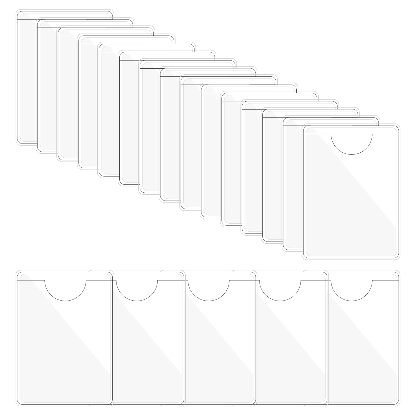20/30Pcs Self-Adhesive Label Holder Card Pockets Sleeves For Index Cards card holder card protector idol card protector photo card holder adhesive shelf tag pockets