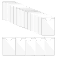 20/30Pcs Self-Adhesive Label Holder Card Pockets Sleeves Label Holder Clear Library Card Holders with Top Open for Index Cards 2