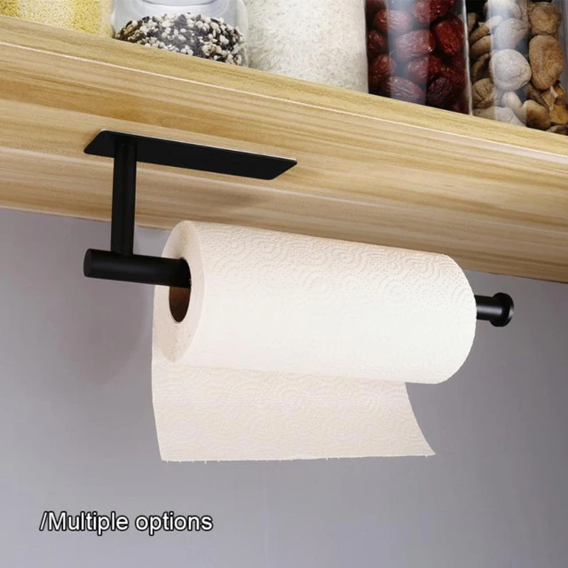 1pc Towel Holders, Paper Towels Rolls, Paper Towels Bulk, Self-Adhesive Under Cabinet, Both Available in Adhesive and Screws, Stainless Steel Paper