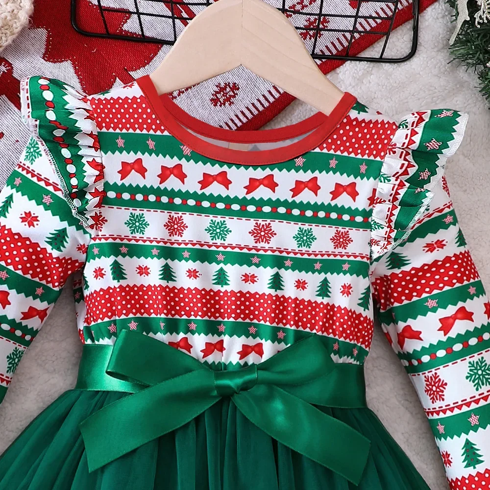 Ceeniu 2-7Y Kids Christmas Dresses For Girls Green Mesh Princess Dress For  New Year Party Children's Costume Festival Clothing - AliExpress 1501