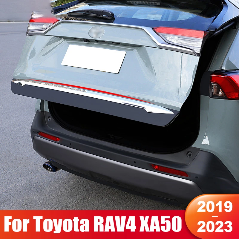 

For Toyota RAV4 XA50 2019 2020 2021 2022 2023 RAV 4 Hybrid Car Rear Trunk Tail Gate Door Cover Molding Strip Trim Accessories