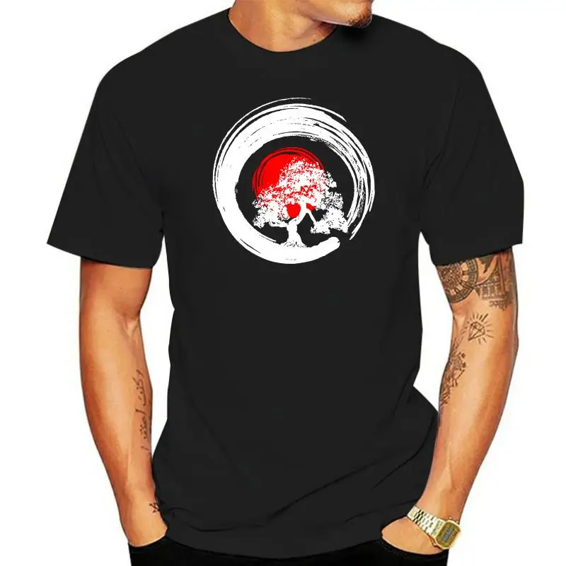 2022 Bonsai Tree Calligrafia Giapponese Rising Sun Zen T-Shirt Magliette Manica Corta Per Il Tempo Libero Moda Estate 2022
