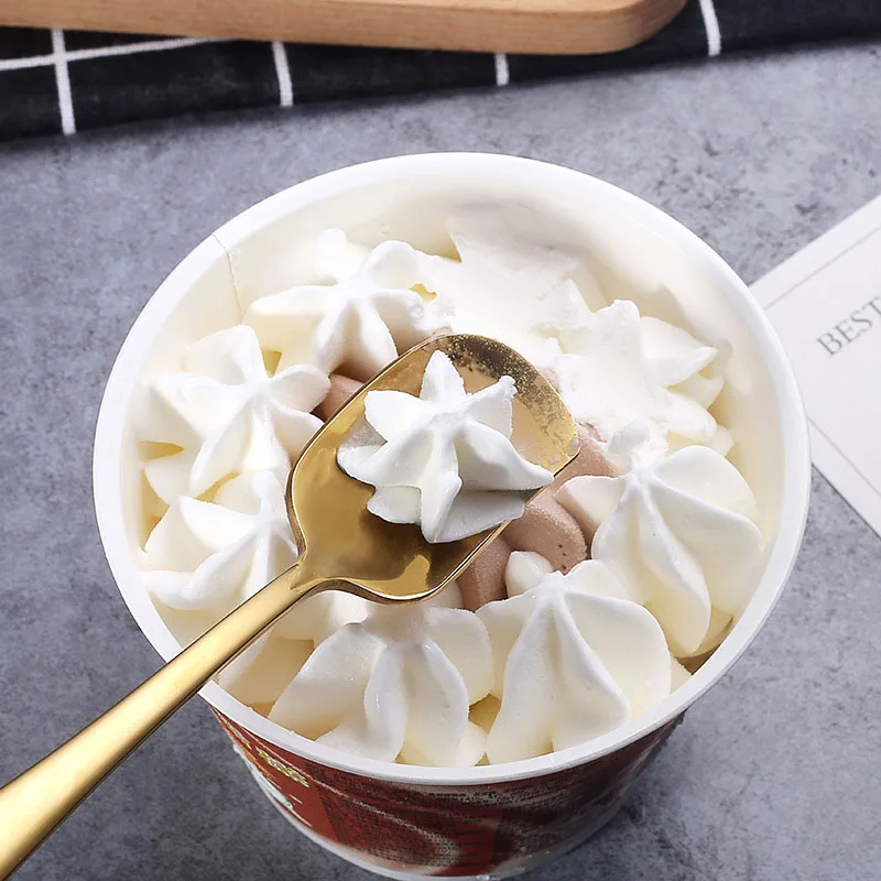 304 Stainless Steel Ice Cream Coffee Tea Spoon, 7 Colors