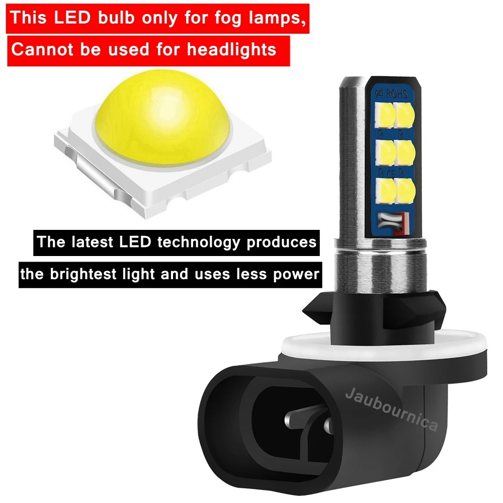 LED Bulbs 2Pcs H11 H8 HB4 9006 H27 881 880 H3 H27W Auto Fog Lamps Car Anti Fog Lights 6000K White 12V
