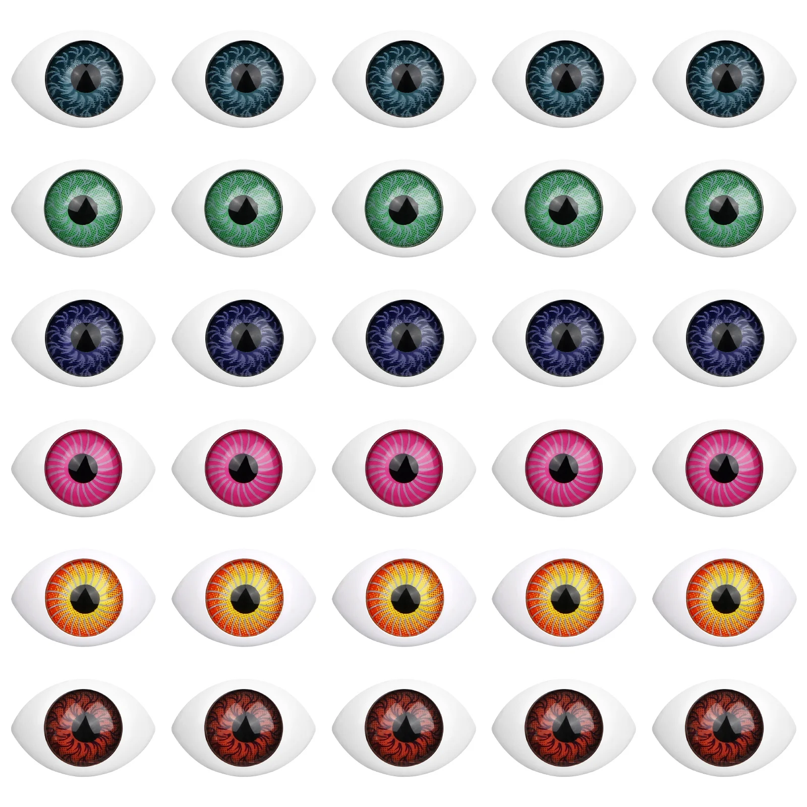 100PCS Oval Eyes Resin Eyeballs Craft Eyes- Hollow Eyes Realistic Eyes Jewlerys for DIY Sewing Craft Dolls Bears Stuffed 500pcs resin red laser cut print buttons sewing craft diy buttons cabochon beads 13mm sk0115 d10