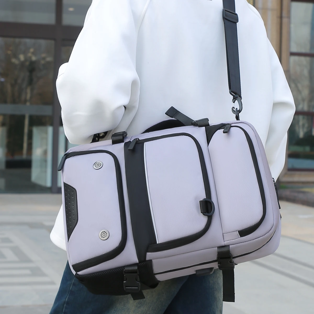 2-in-1 Myco Convertible Backpack - Anti-Theft Slim Laptop Bag for Work, Durable Nylon Hiking Pack with Hidden Pockets