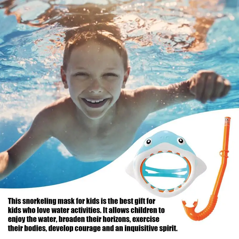 Full Face Diving Masque Swimming Equipment Shark Design Underwater Breathing Anti Fog Waterproof Self Contained Masque Children