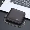 Baellerry 2022 New Men Short Wallets Small Card Holder Name Customized Luxury Male Purse Photo Holder Fashion Chain Men's Wallet 3