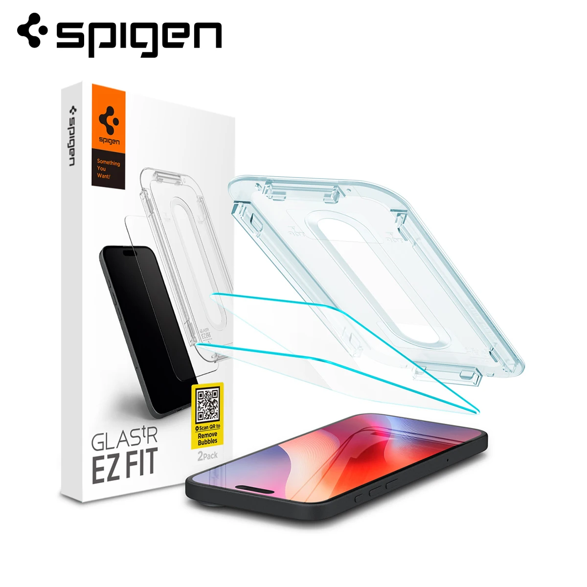 Spigen EZ Fit iPhone 16 artı/15 artı temperli cam ekran