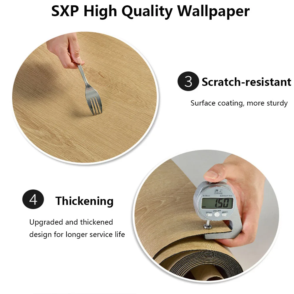 3D Wood Grain Peel And Stick Wallpaper, Self-Adhesive Flooring, Waterproof, mould proof Floor Tiles, Anti-Slip 4