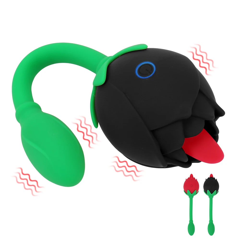 Schwanz Rose Form Vibration 2 In 1 Zunge Lecken Vibrator Klitoris Stimulation Nippel Massager Hintern_voghion.com