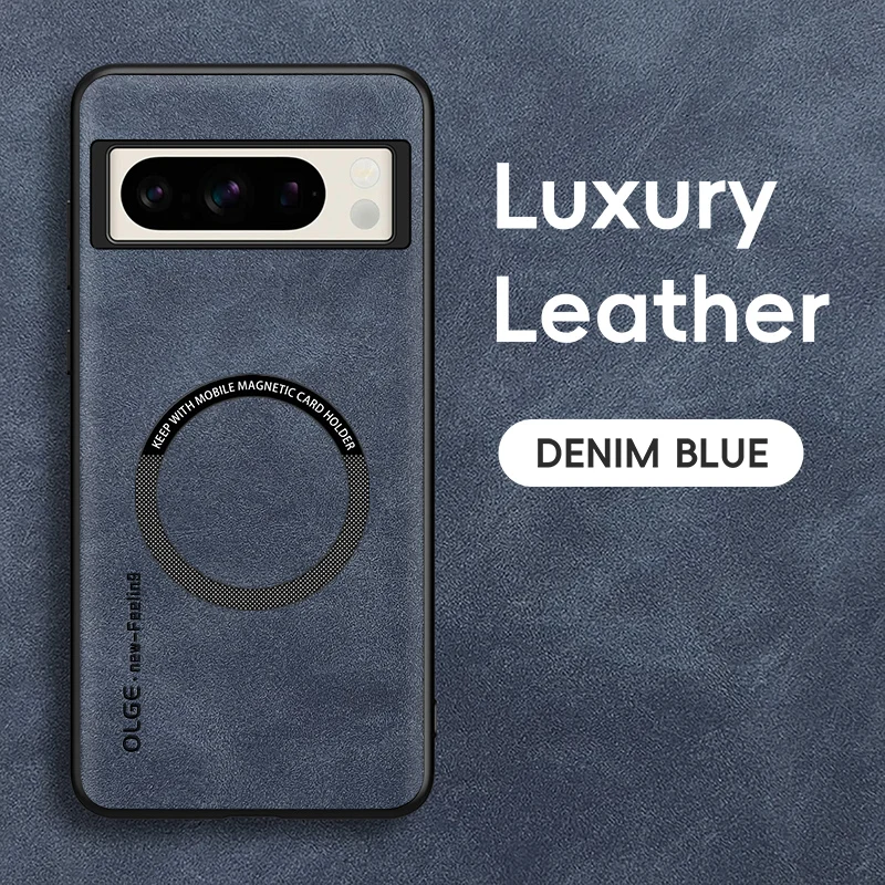 Magnetic Retro Leather Soft Wireless Charging Phone Case Cover
