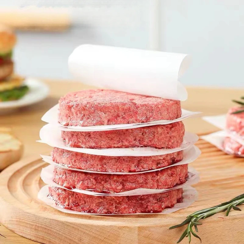 50pcs Food grade oil paper hamburger beef patty pad paper anti stick high-temperature resistant oil absorbing