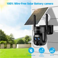 Caméra solaire WiFi SZSINOCAM pour extérieur, batterie intégrée, double objectif, caméra de sécurité 2K, panneau solaire, surveillance vidéo sans fil 3